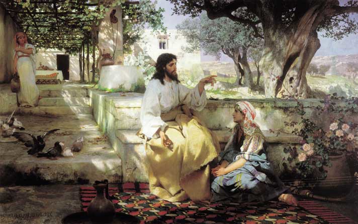 Генрих Семирадский, «Христос у Марфы и Марии», 1886