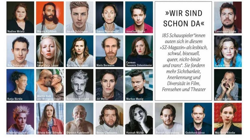 На фото - немецкие актеры, выпустившие манифест. Все портреты можно посмотреть в выпуске газеты «Süddeutsche Zeitung». 