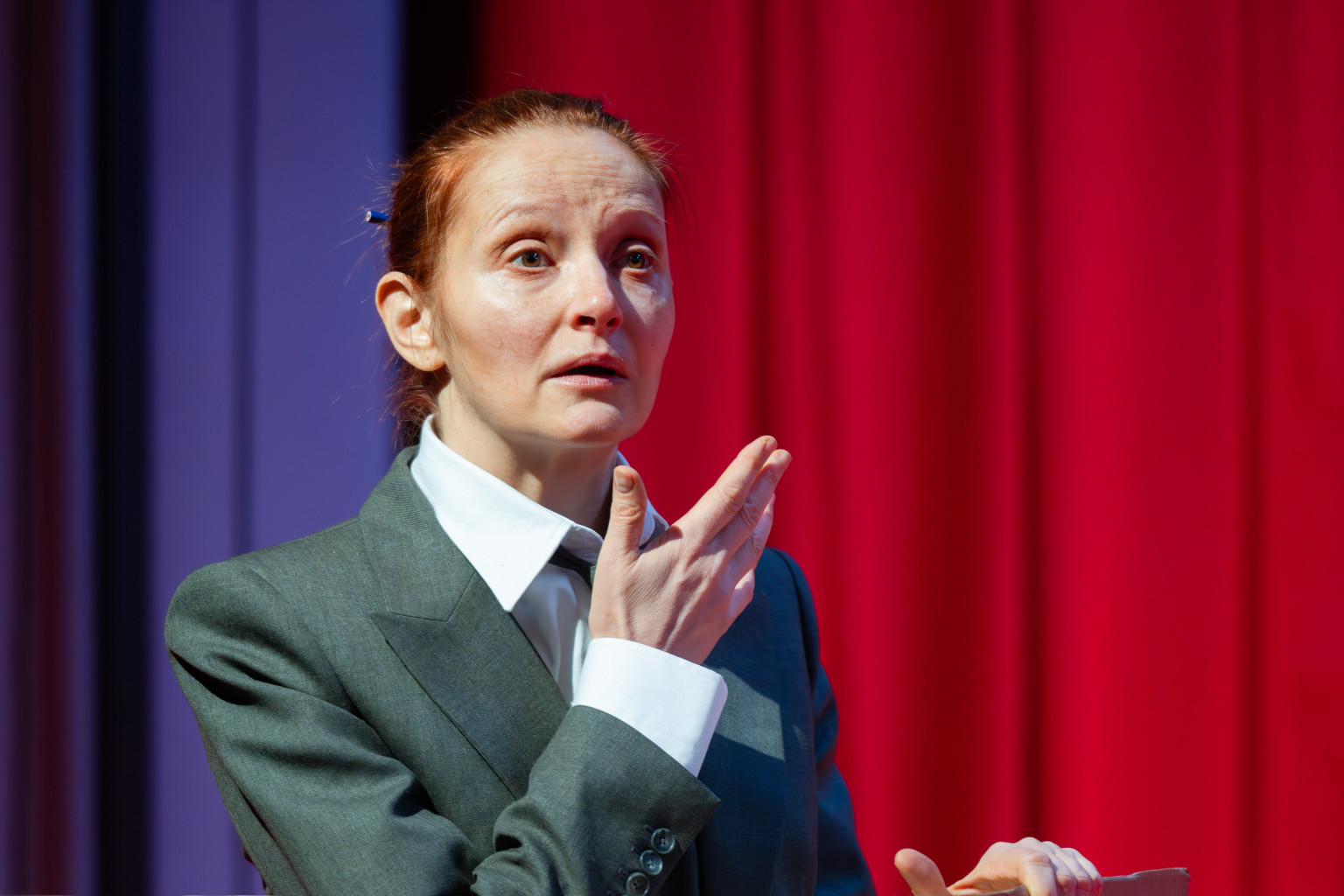 На фото &mdash; момент репетиции спектакля &laquo;Дневник Лёки&raquo; &copy; Владимир Постнов